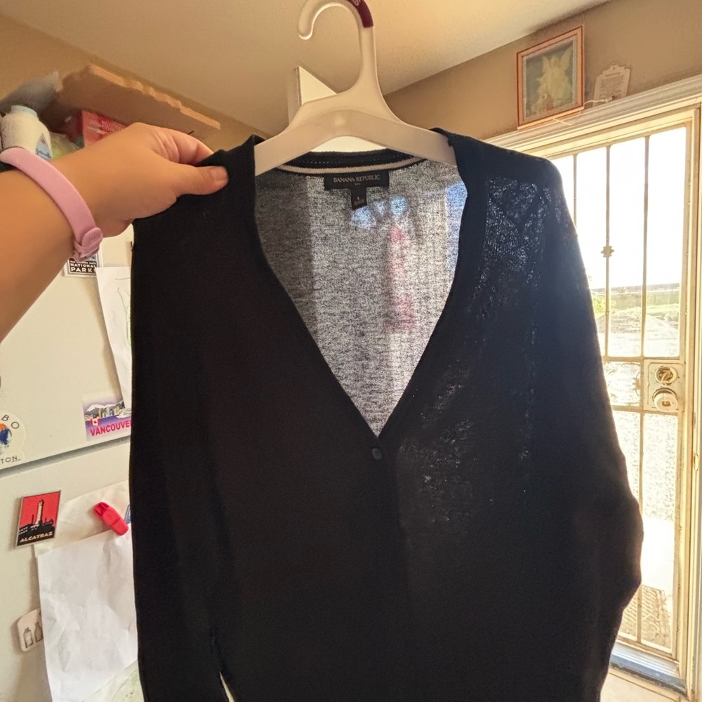 Banana Republic Black Sheer Cardigan
